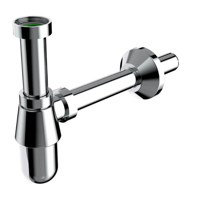 Sifone scarico a bottiglia in ottone senza piletta lavabo 1"1/4ø32