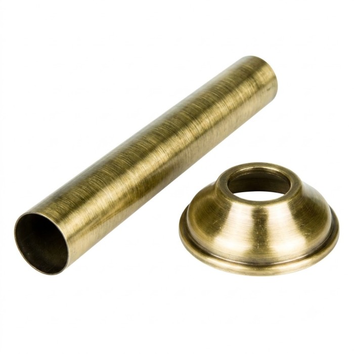 Tubo WC 30x250 mm con rosone Bronzato