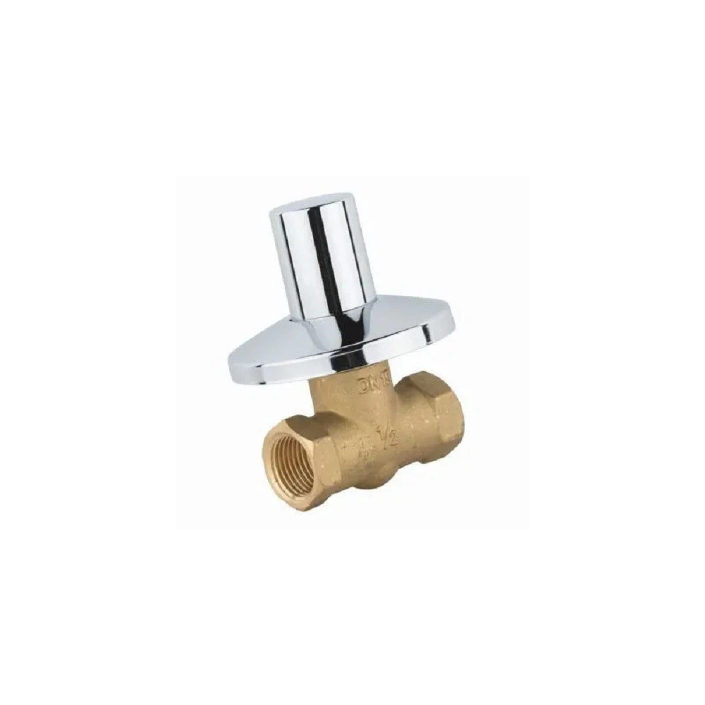 Rubinetto arresto incasso a cappuccio in ottone con rosone 1/2"