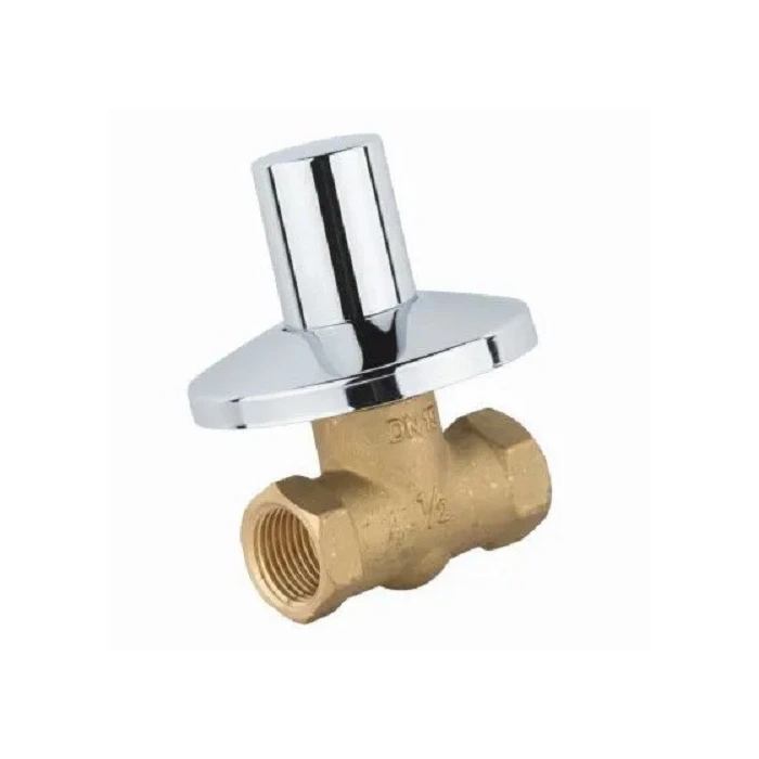 Rubinetto arresto incasso a cappuccio in ottone con rosone 1/2"