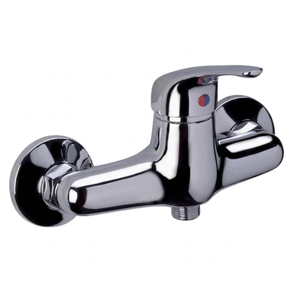 Rubinetto miscelatore monocomando esterno doccia cromato con flessibile modello brigitte