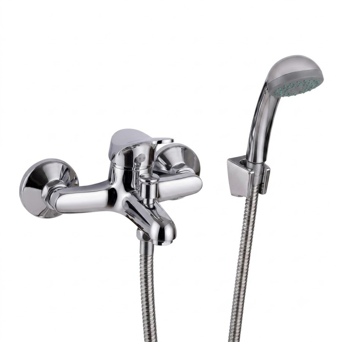 Rubinetto miscelatore monocomando per vasca esterno con duplex e flessibile MT 1,5 modello brigitte