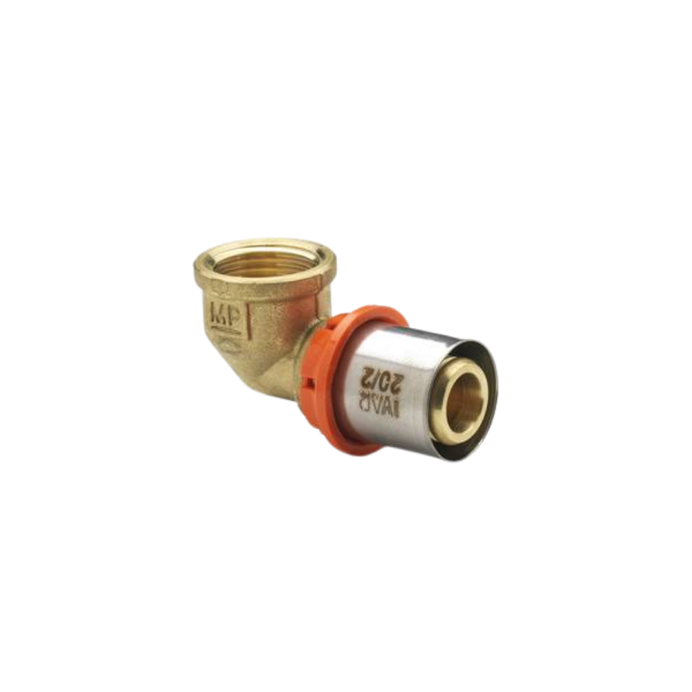 Raccordo curvo gomito femmina a Pinzare acqua 1"xø26