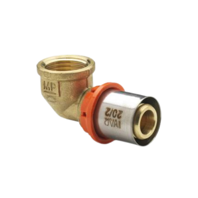 Raccordo curvo gomito femmina a Pinzare acqua 1/2"xø16