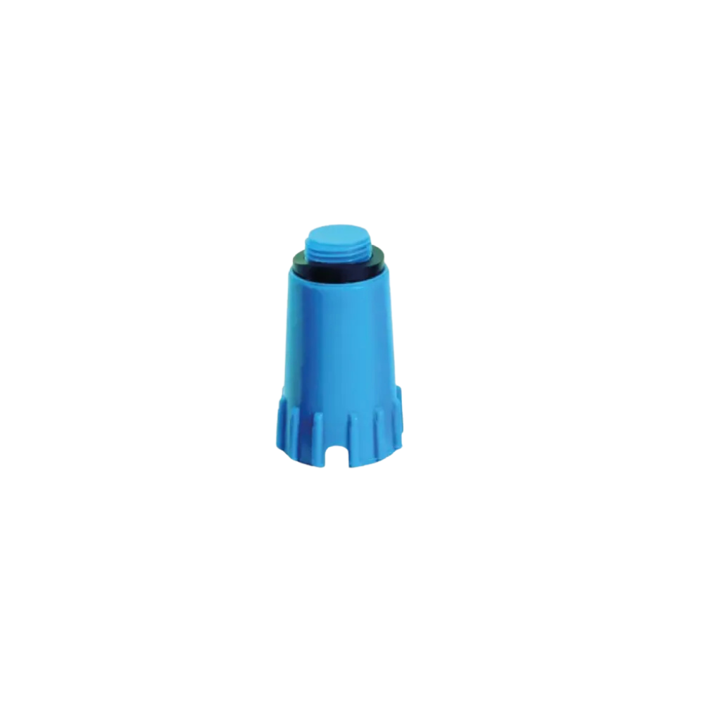 Tappo collaudo impianti con guarnizione di tenuta 1/2" blu