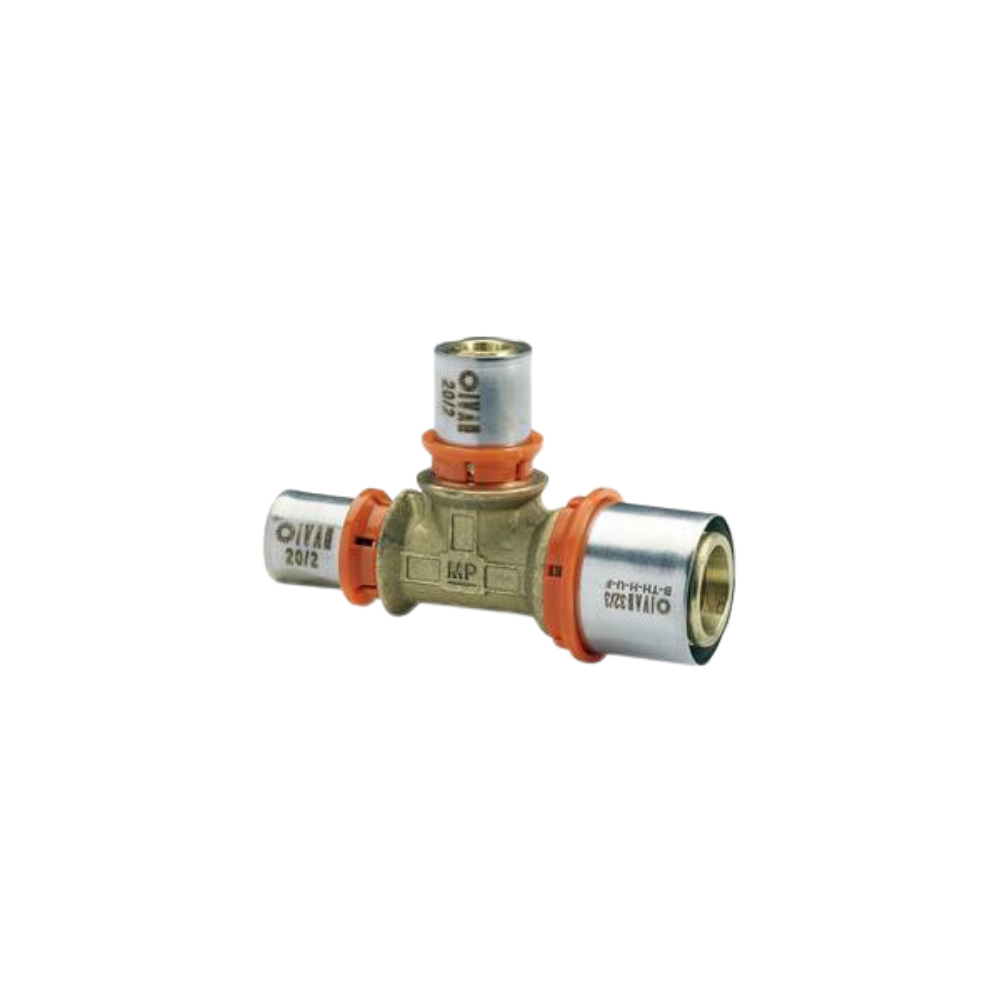 Raccordo a tee ridotto a Pinzare acqua per tubo multistrato ø20x16x16