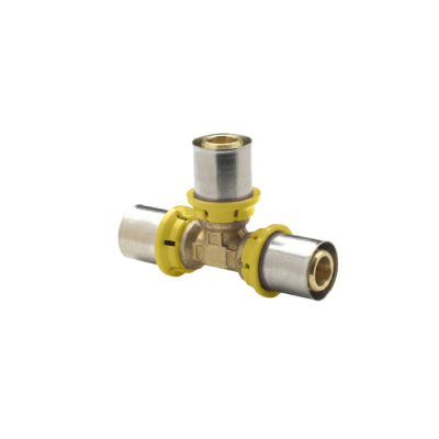 Raccordo a tee a 3 dadi a Pinzare gas per tubo multistrato ø16